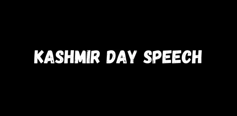 Kashmir Day Speech in English